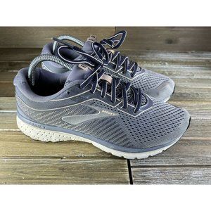 Brooks Ghost 12 Womens Gray Blue Running Casual Shoes Sneakers Size 9 Wide